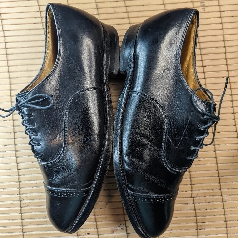 Johnston & Murphy Aristocraft Black leather captoe Oxford Dress shoes men's sz 8